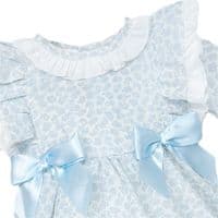 *SALE* Baby Girl Blue Floral Frilly Shoulder Romper 