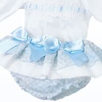 *SALE* Baby Girl Blue Floral Frilly Skirt with Shirt 