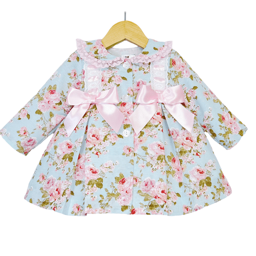 *SALE* Baby Girl Blue & Pink Floral Puff Jacket "MYD2260B"