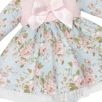 *SALE* Baby Girl Blue Pink Floral Smocked Dress with Pants 