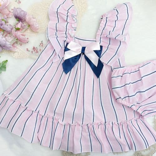 *SALE* Baby Girl Blue/Pink Sun Dress with Pants "LM2402"