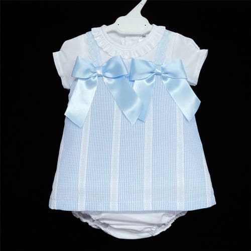 *SALE* Baby Girl Blue Stripe A Line Dress with Pants "MYD347"