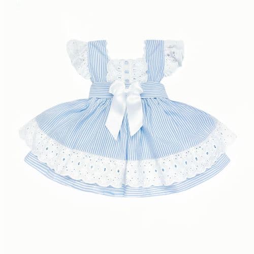 *SALE * Baby Girl Blue Stripe Puff Ball Dress "1907"