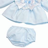 *SALE* Baby Girl Blue Waffle Frilly Dress with Pants 