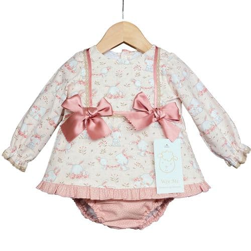 *SALE* Baby Girl Bunny Print A line Dress with Pants "MYD226"