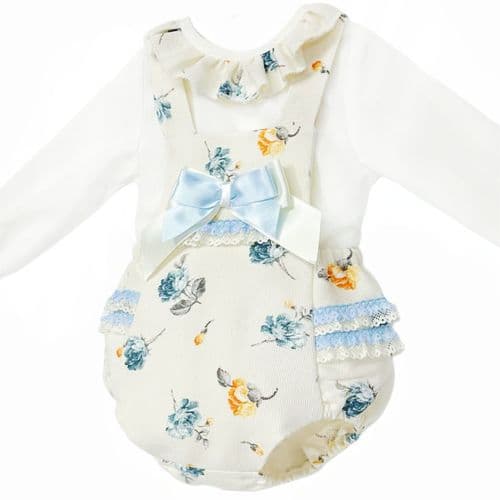 *SALE* Baby Girl Cream Floral Lace Frilly Romper with Shirt "MYDC2471"