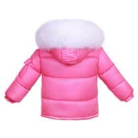 *SALE* Baby Girl Fuchsia Pink Puffer Coat with Faux Fur Hood 