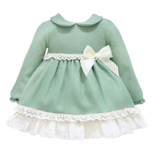 *SALE* Baby Girl Green Soft Cotton Puff Ball Dress with Pants "MYD25233"