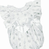 *SALE* Baby Girl Green Teddy Print Frilly Shoulder Romper 