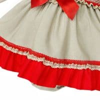 *SALE* Baby Girl Grey/Red Puff Dress with Pants 