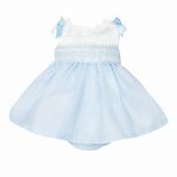 *SALE* Baby Girl Pale Blue Shoulder Bow Dress with Pants 