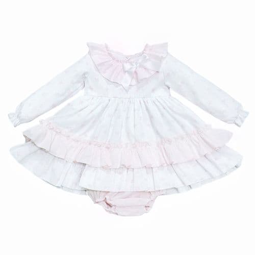 *SALE* Baby Girl Pink Bow Print Puff Ball Dress with Pants "MYD25214"