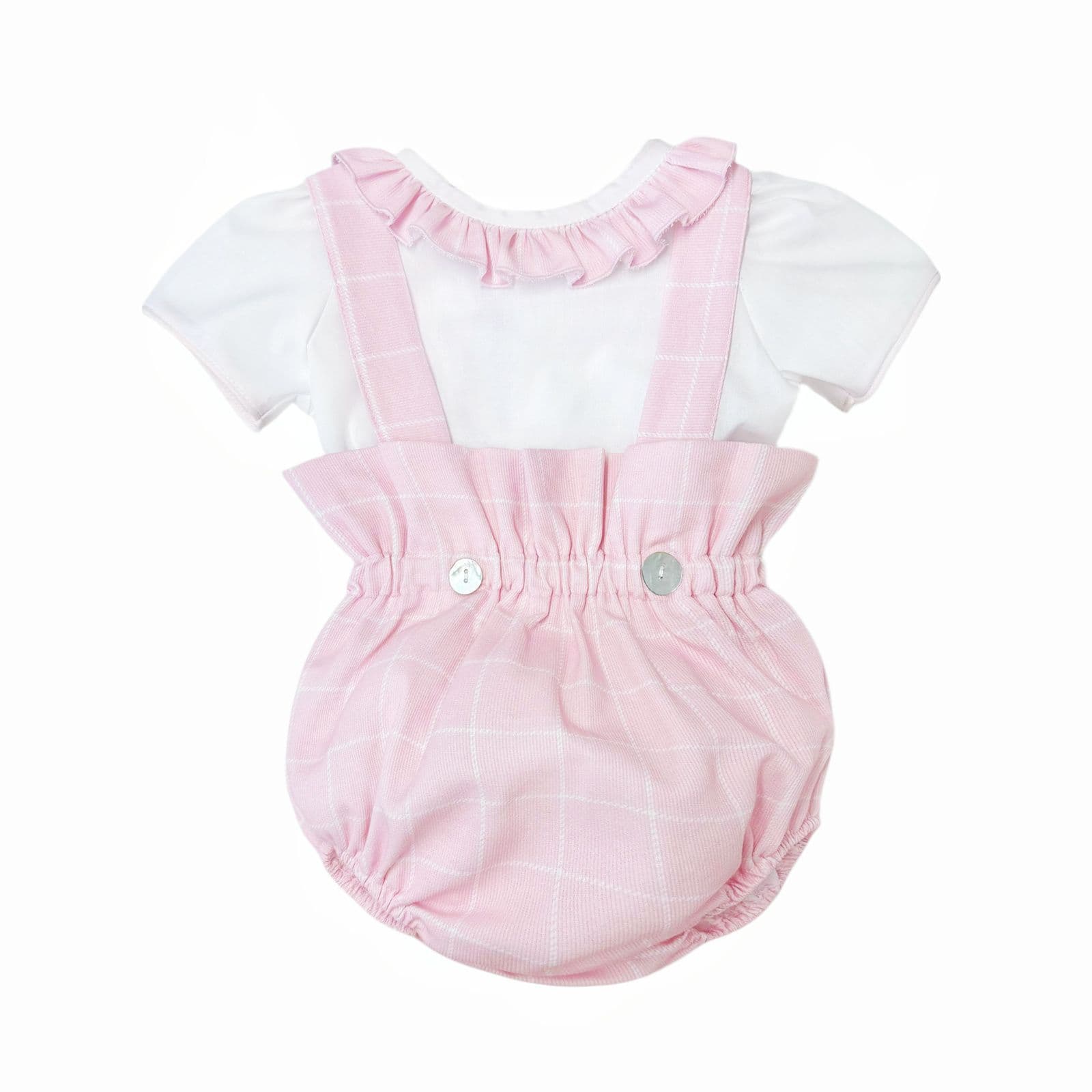 *SALE* Baby Girl Pink Checked Romper Suit with Top
