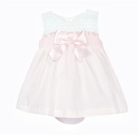 *SALE* Baby Girl Pink Cotton Embroidery Dress with Pants 