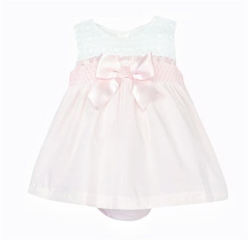 *SALE* Baby Girl Pink Cotton Embroidery Dress with Pants "MYD25007"