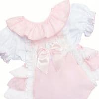 *SALE* Baby Girl Pink Cotton Frilly Romper with Top 