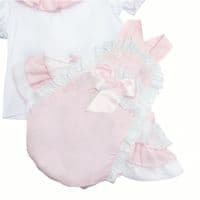 *SALE* Baby Girl Pink Cotton Frilly Romper with Top 