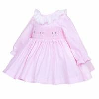 *SALE* Baby Girl Pink Cotton Hand Smocked Dress 