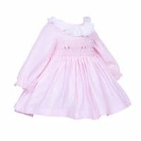 *SALE* Baby Girl Pink Cotton Hand Smocked Dress 