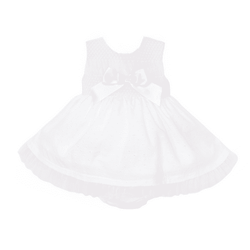 *SALE* Baby Girl Pink Cotton Plumetis Smocked Dress with Pants "MYD25012"