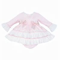 *SALE* Baby Girl Pink Cotton Puff Ball Dress with Pants 