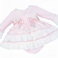 *SALE* Baby Girl Pink Cotton Puff Ball Dress with Pants 