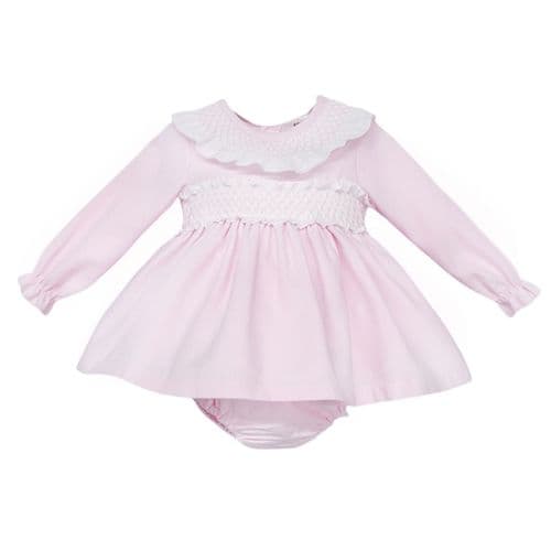 *SALE* Baby Girl Pink Cotton Puff Ball Smock Dress with Pants "MYD25243"