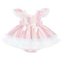 *SALE* Baby Girl Pink&Cream Puff Dress with Pants 
