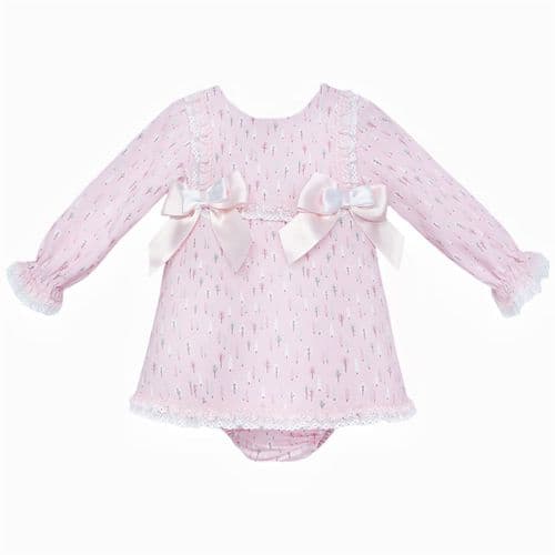 *SALE* Baby Girl Pink Floral A Line Cotton Dress with Pants "MYD25223"