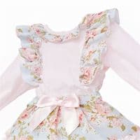 *SALE* Baby Girl Pink Floral Frilly Shoulder Shirt with Skirt 