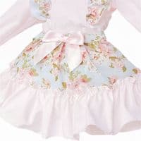 *SALE* Baby Girl Pink Floral Frilly Shoulder Shirt with Skirt 