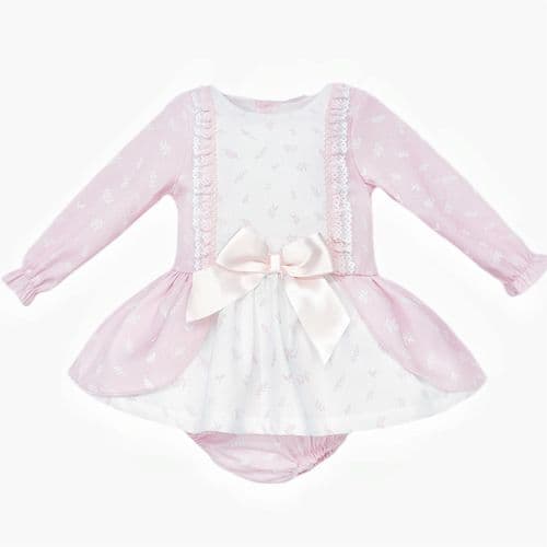 "SALE" Baby Girl Pink Floral Lacey Dress with Pants "MYD25206"