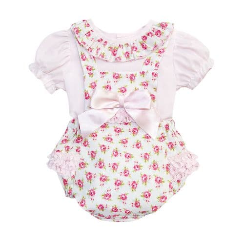 *SALE* Baby Girl Pink Floral Romper with Shirt "MYD2453"