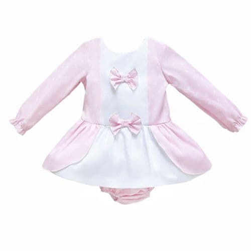 "SALE" Baby Girl Pink Flower Print Dress with Pants "MYD25228"