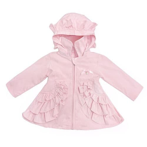 *SALE* Baby Girl Pink Frilly Summer Jacket with Hood "MYD465P"