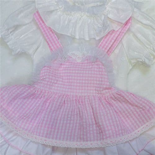 *SALE* Baby Girl Pink Gingham Pinafore with Shirt "2365"