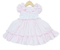 *SALE* Baby Girl Pink Hand Smocked Puff Ball Dress 