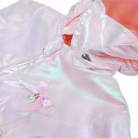*SALE* Baby Girl Pink Iridescent Frilly Summer Jacket with Hood 