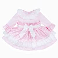 *SALE* Baby Girl Pink Jacquard Lacey Puff Ball Dress 