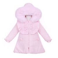 *SALE* Baby Girl Pink Puffer Coat with Faux Fur Hood 