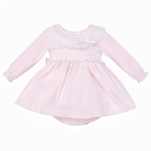 *SALE* Baby Girl Pink Smocked Puff Dress with Pants "MYDB2451"