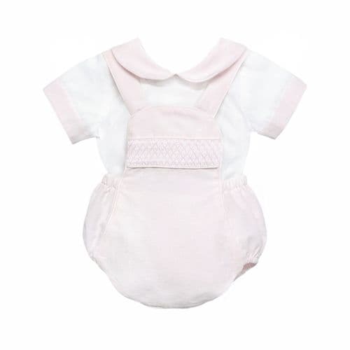 *SALE* Baby Girl Pink Smocked Romper  with Top "MYD2450P"