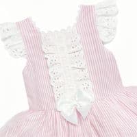 *SALE* Baby Girl Pink Stripe Drop Waist Puff Dress 