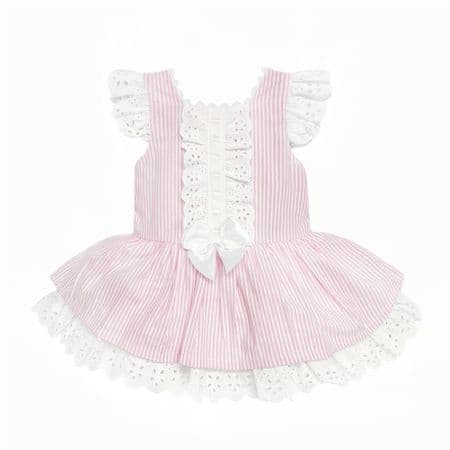*SALE* Baby Girl Pink Stripe Drop Waist Puff Dress 