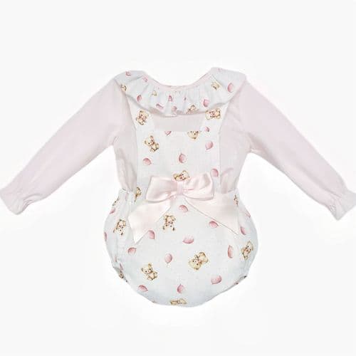 *SALE* Baby Girl Pink Teddy Print Romper with Shirt "MYD25212"