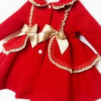 *SALE* Baby Girl Puff Ball Wool Coat with Camel Bows 