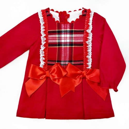 *SALE* Baby Girl Red A Line Tartan Dress with Pants "MYDN001"