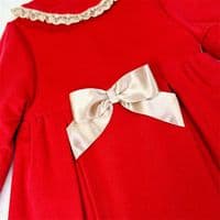 *SALE* Baby Girl Red Corded Fabric Smocked  Puff Ball Coat 