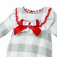 *SALE* Baby Girl Red Grey Checked Romper 