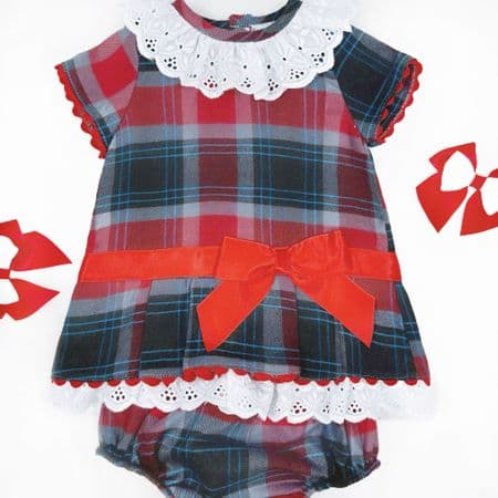 SALE Baby Girl Tartan A Line Dress with Pants 
